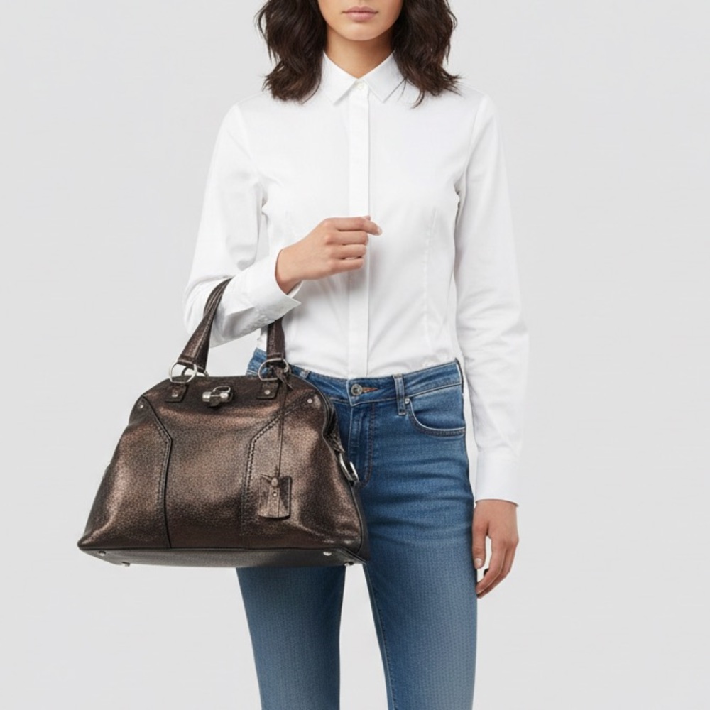 Yves Saint Laurent Muse Leather Shoulder Bag – Dark Brown - Picture 9 of 9